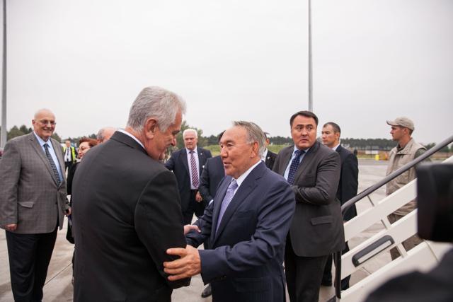 Kazakhstan's President Nazarbayev arrives in Serbia