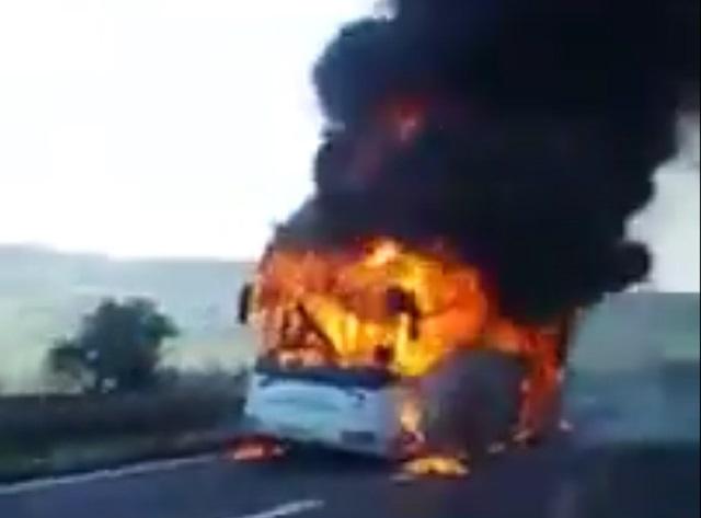 Autobus "Laste" izgoreo na auto-putu / VIDEO