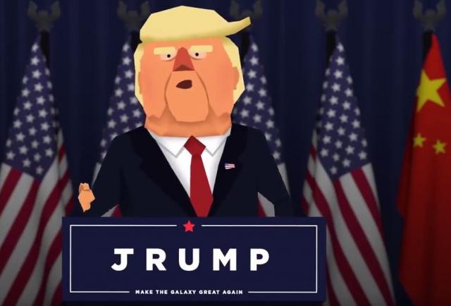 Jrump: Igra u kojoj se Tramp bori protiv knjiga i Hilari Klinton