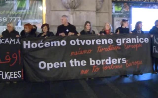 Protest Žena u crnom u centru BG zbog izbeglica /VIDEO