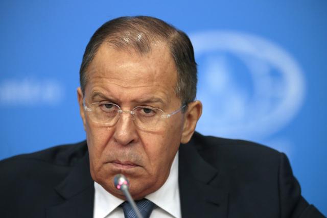 Lavrov is seen in Moscow on Tuesday (Tanjug/AP)
