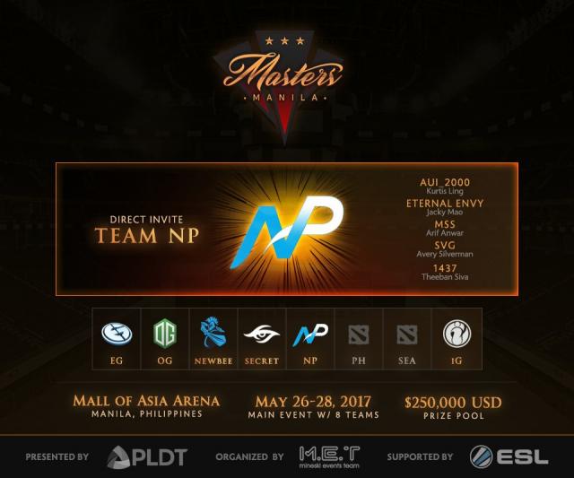 Poslednji pozvani tim za The Manilla Masters je Team NP