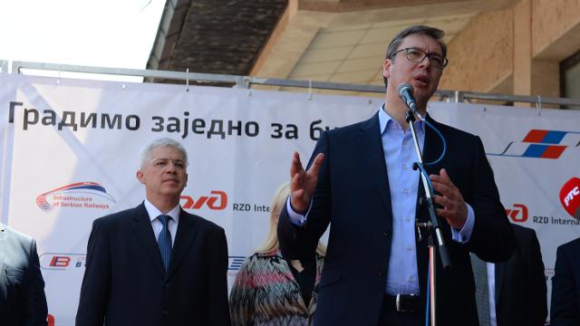 Vucic speaks in Leskovac on Tuesday (Tanjug)