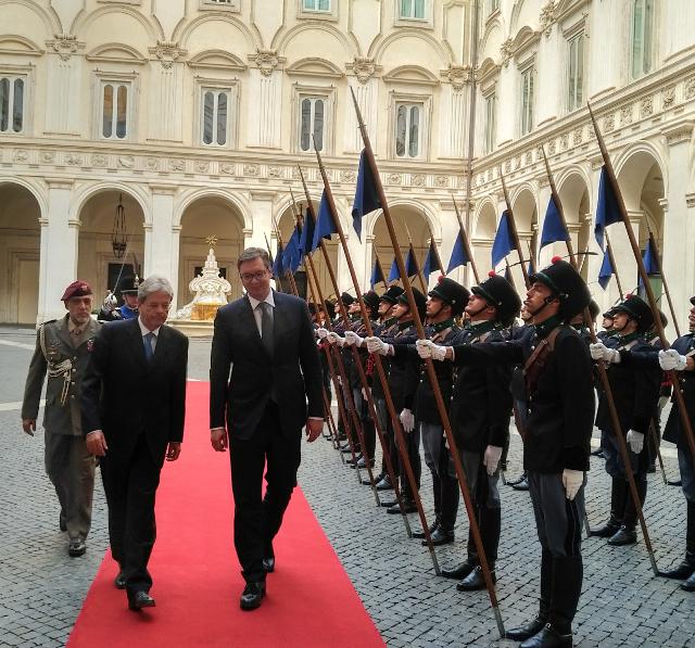Top Italian officials receive visiting Serbian president