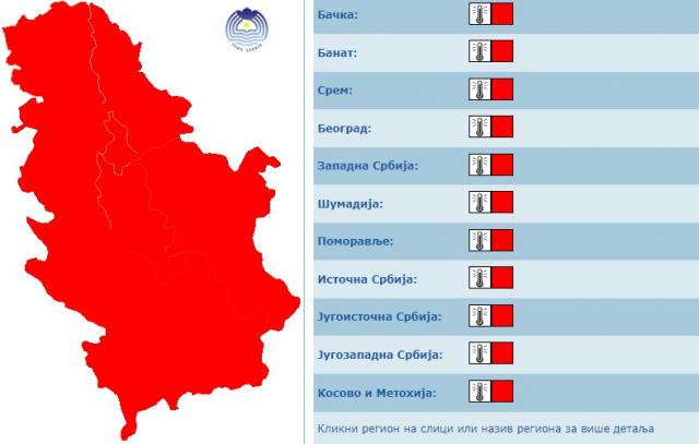 Paklena subota – Srbija u crvenom, osveženje ni tokom noći