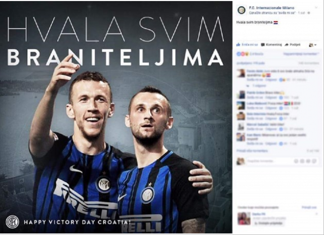 Inter èestitao Hrvatskoj: Hvala svim braniteljima