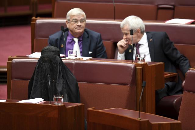 Šok u parlamentu, nosila burku, apelovala na zabranu FOTO
