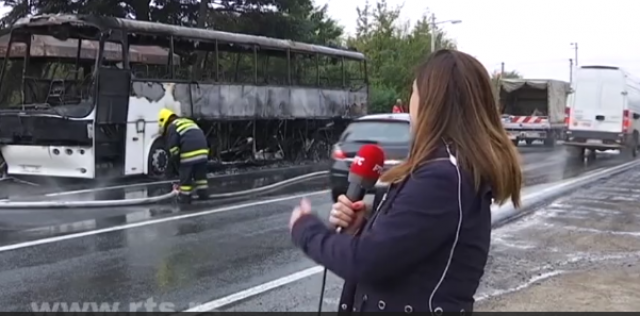 RTS: Zapalio se autobus na Ibarskoj magistrali