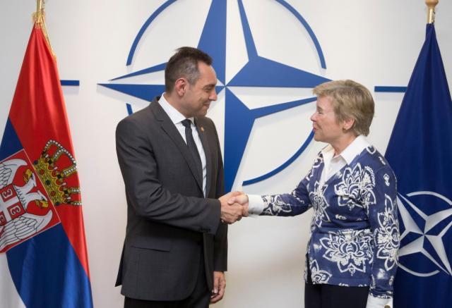 Serbian defense minister at NATO HQ: We won't join NATO