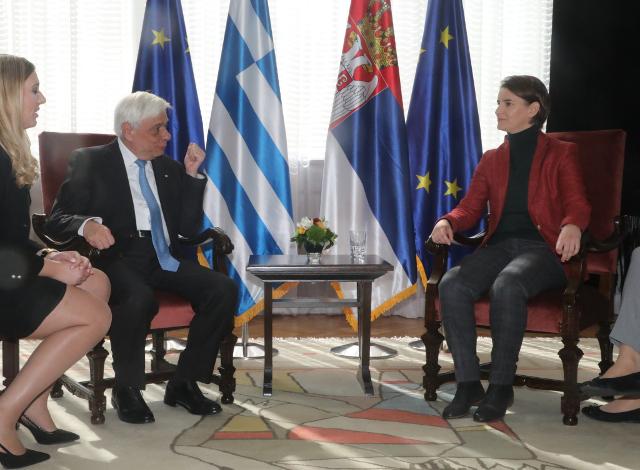 Greek president received by Serbian PM, addresses parliament