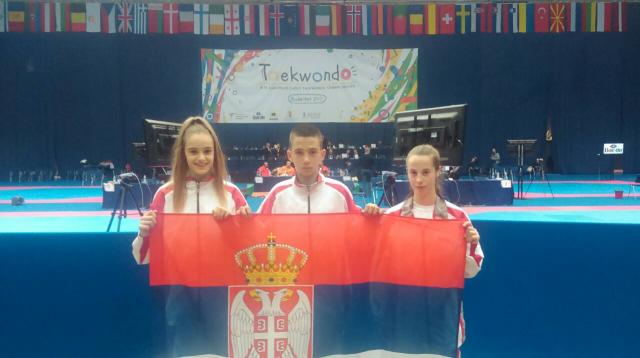 Tekvondisti Srbije osvojili  tri medalje na EP