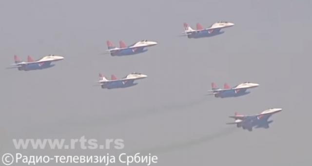 Russian Aerospace Force's Strizhi land in Belgrade