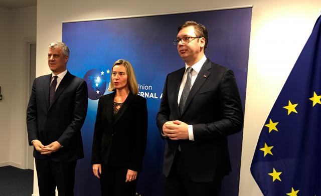 Trilaterala u Briselu - Vučić sa Mogerinijevom i Tačijem