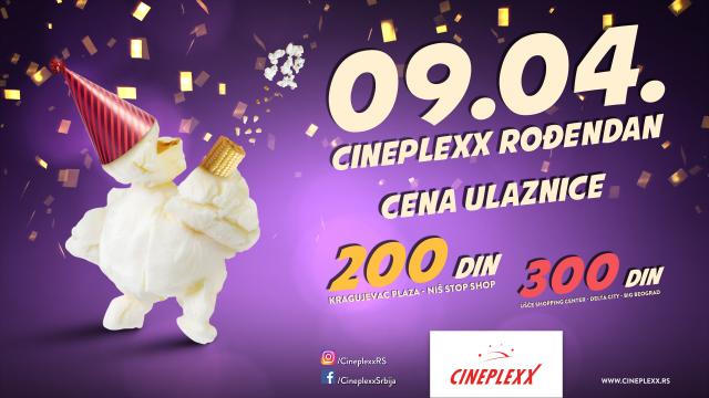 Praznik bioskopa Cineplexx uz specijalnu cenu karte od 300 dinara