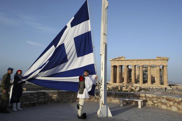 Protest levičara na Akropolju, podrška teroristi