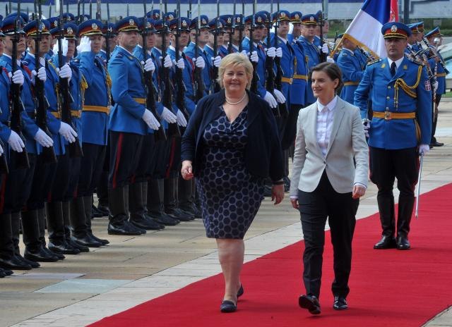 Serbian PM welcomes Norwegian counterpart in Belgrade