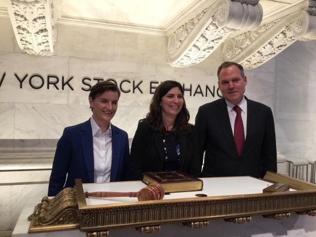 Serbian PM visits New York Stock Exchange