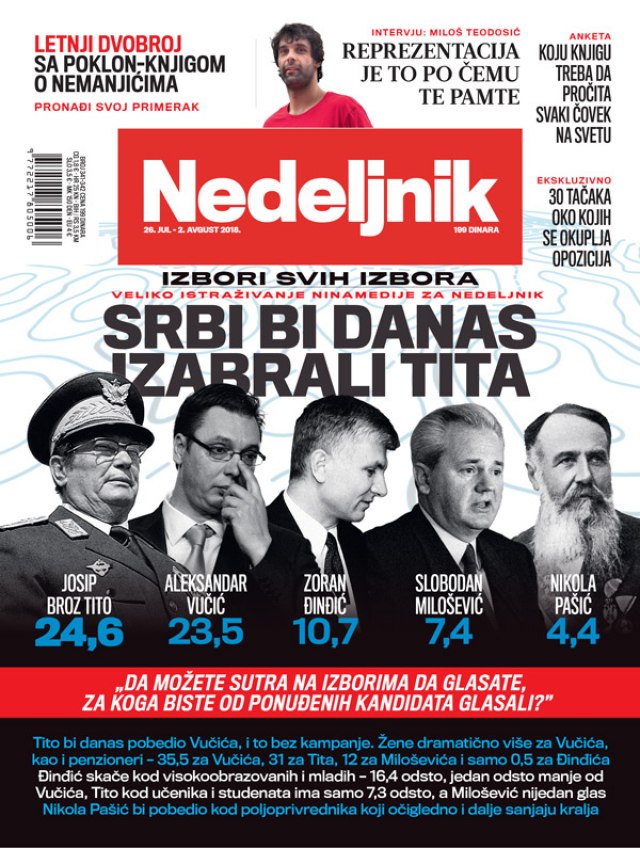 Srbi bi danas na izborima izabrali Tita