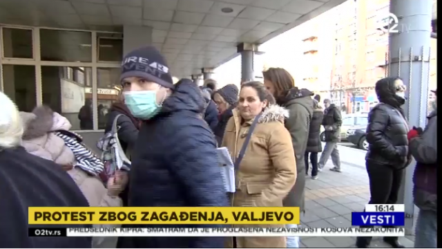 Valjevci protestuju zbog velike zagaðenosti vazduha VIDEO