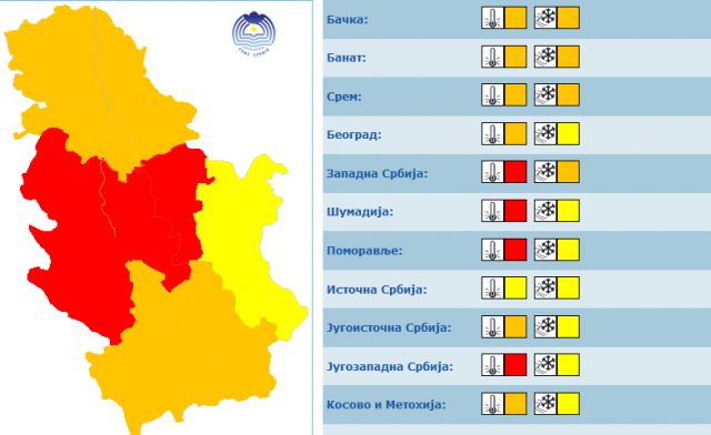 Temperatures drop to minus 18 in parts of Serbia