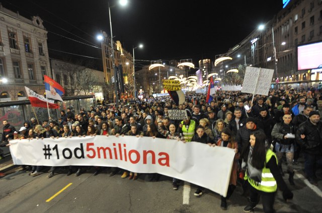 Deveti protest "Jedan od pet miliona" u Beogradu VIDEO
