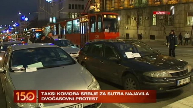 Dvoèasovni protest taksista: Pritisak na inspektore VIDEO