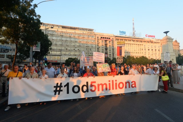 Završen još jedan protest "1 od 5 miliona" u Beogradu