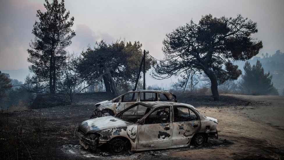 Grčka: Razbuktali požari za sobom ostavljaju crne šume