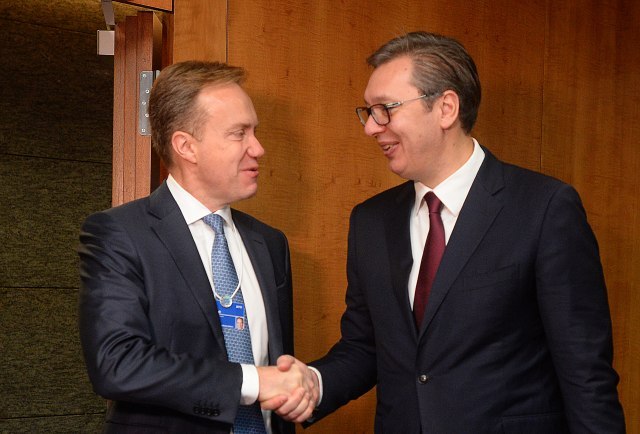 Vucic started bilateral meetings in Geneva, met with Brende