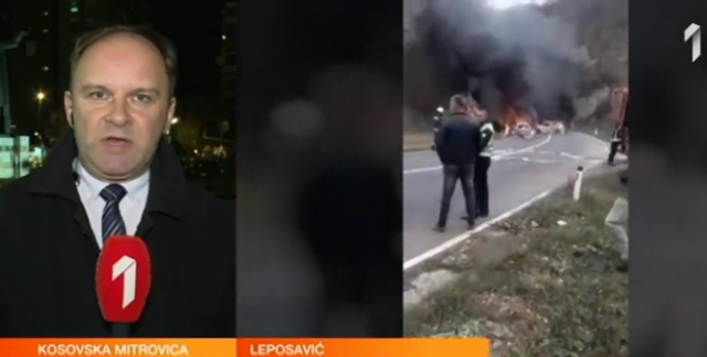 Pucnjava i oružana pljaèka kod Leposaviæa: Tri vozila izgorela, potera za razbojnicima VIDEO