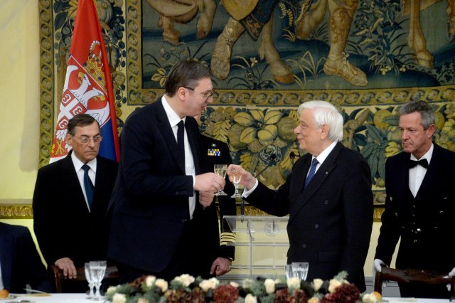 Pavlopoulos hosted a dinner in honor of Vucic PHOTO