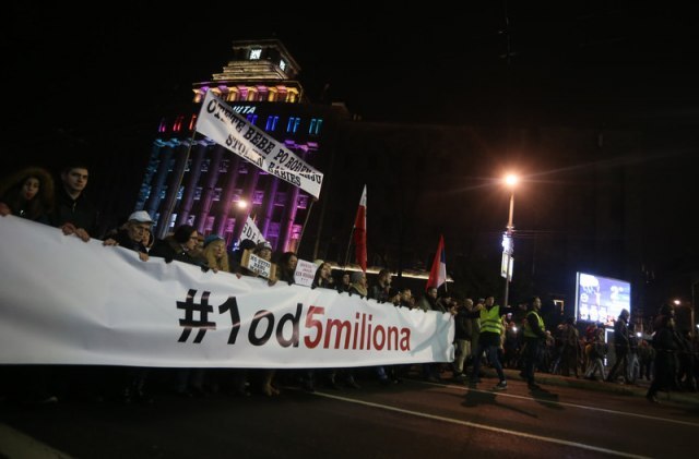 Održan protest "Jedan od pet miliona" u Beogradu