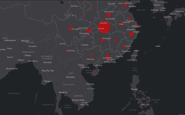 Objavljena interaktivna mapa širenja koronavirusa - u realnom vremenu