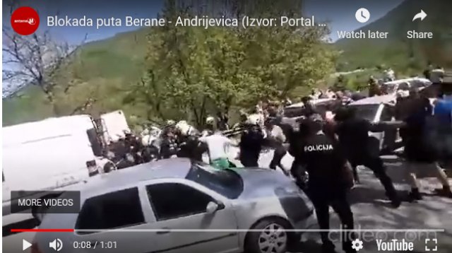 Tensions outburst in Montenegro: Clash on road blockade, police detain citizens VIDEO