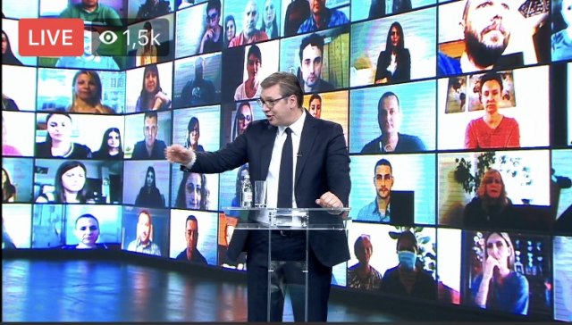 Vučićeva poruka sa prvog onlajn skupa:Verujem u vas i u vaš trud, verujem u Srbiju, ovo su izbori o budućnosti