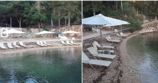 Plava grobnica opet postala kupalište: Grci postavili ležaljke FOTO