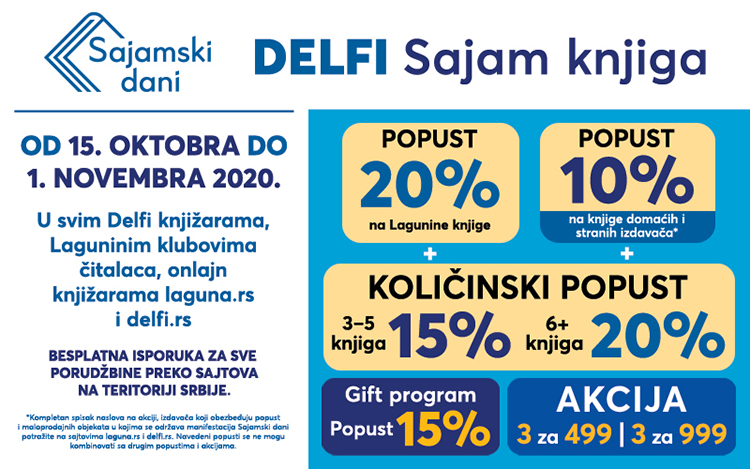Laguna i Delfi sajam knjiga do 1. novembra! TOP-LISTA najtraženijih naslova