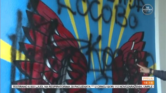 Uništen mural u znak zahvalnosti Albaniji i tzv. Kosovu VIDEO
