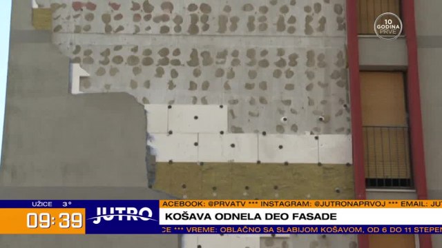 Košava oduvala fasadu sa solitera: Èija je dužnost da to sanira? VIDEO