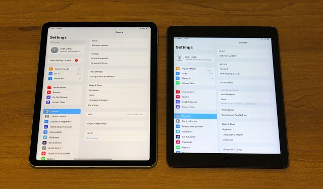 Ekran novog Aira (levo) i ekran iPad Aira prve generavije (desno) / Foto: Ivan Jeliæ (B92)