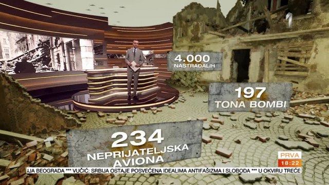 Izuzetna animacija u studiju TV Prva - predstavljena godišnjica bombardovanja Beograda VIDEO