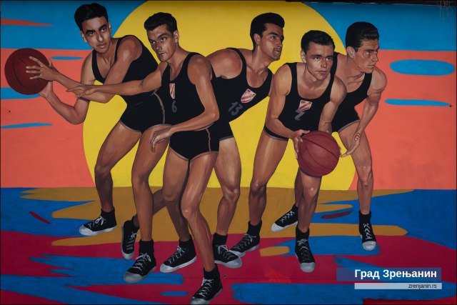 Zrenjanin: Otkriven mural posvećen šampionskoj ekipi košarkaša FOTO