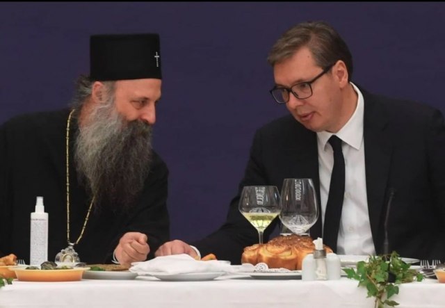 Vuèiæ at lunch with the patriarch and bishops, Dodik is also present PHOTO