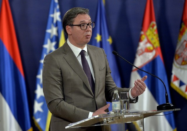 Vucic is addressing the public today