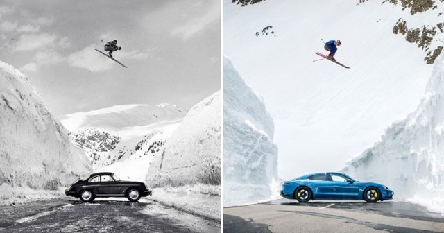 Porsche ponovio legendarni ski-skok iz 1963. i napravio rimejk čuvene fotografije VIDEO