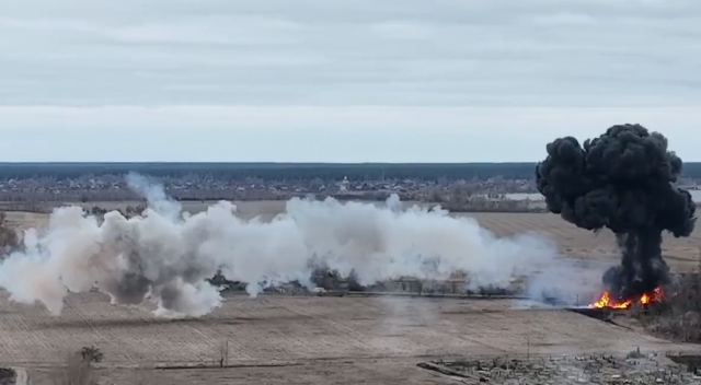 Dramatic footage of taking down a Russian helicopter: 