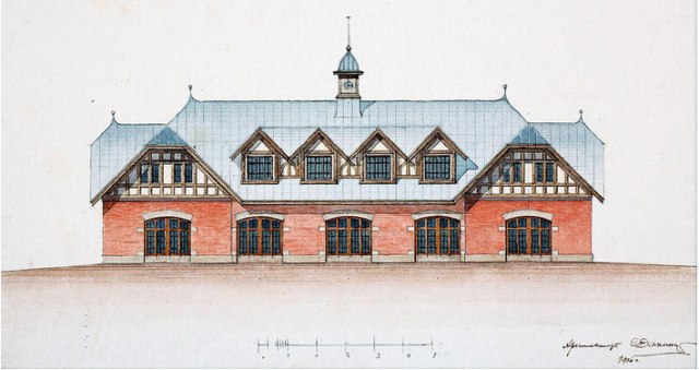 Projekt garaže u Carskom selu, arhitekta S. A. Danini, 1906. 