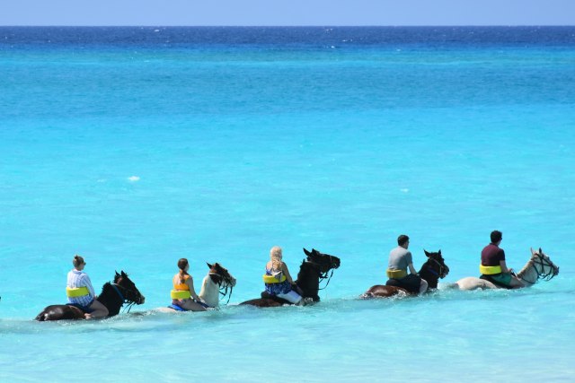 Plivanje u okeanu sa konjima je omiljena zabava turista u ovoj zemlji