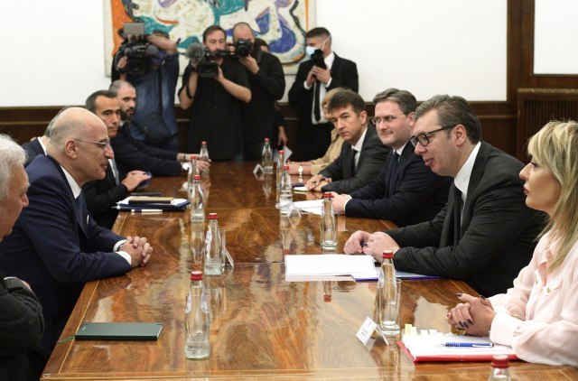 Vučić with the Greek Foreign Minister; Visit to the Asylum Center