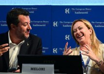 Koalicija Ðorðija Meloni, Matea Salvinija (levo) i desnog centra želi da osvoji veæinu u parlamentu/Getty Images